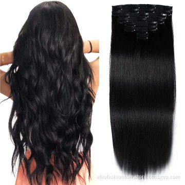High quality Human Hair Extensions Clip in straight 7Pcs Real Remy Human clip in Hair Extensions Clip in Hair Extensions